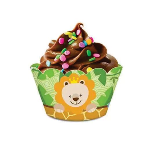 Porta Cupcake/Wrapper Bem Vindo A Selva C/ 8 Un Junco