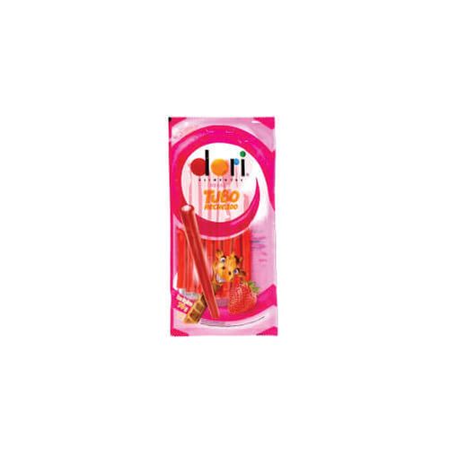Bala Tubo Recheado Morango 70 Gr Dori