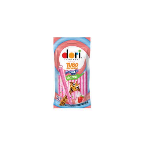 Bala Tubo Recheado Yogurte 100 Ácido 12x17gr Dori