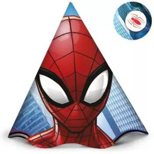 Chapéu Anivers. Spider Man Animação C/ 8 Un Regina