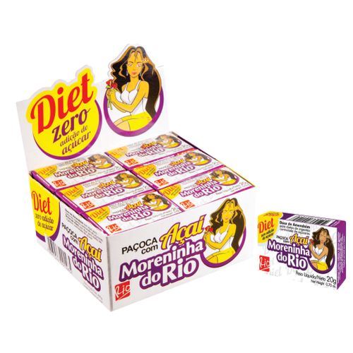 Paçoca Diet C/ Açaí Display 480 Gr C/ 24 Un Moreninha Do Rio