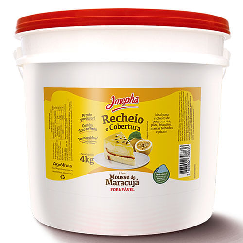 Recheio Forneável Mousse De Maracuja 4 Kg Josepha