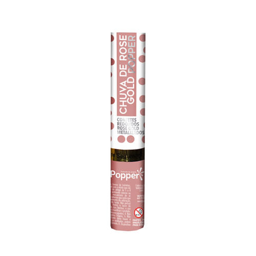 Lança Confete 30 Cm Rosê Gold Popper