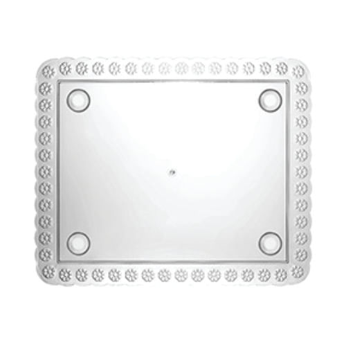 Tabuleiro Cristal Retangular C/ Pé 39x48 Cm (3t00335) Mikap