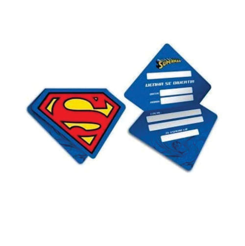 Convite 4m Superman C/ 8un Festcolor