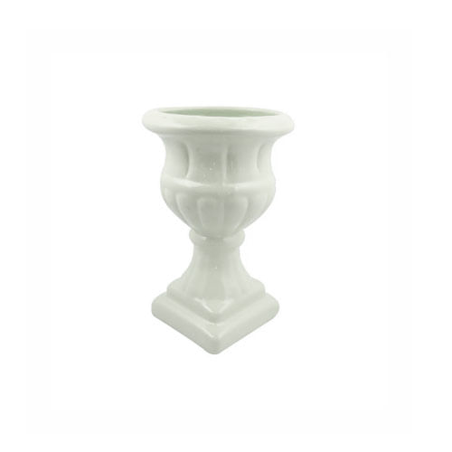 Vaso Grego Grande Branco Ceramica A27 X L18 Cm (3027) Elaine