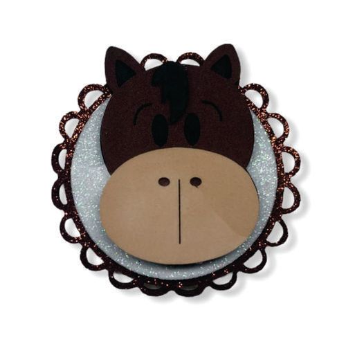 Aplique E.V.A C/ Glitter Cavalinho 7,5x7,5 Cm C/ 05 Un (Pf105022) Fox Import