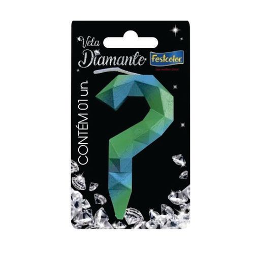 Vela Aniver Diamante Azul/Verde Festcolor