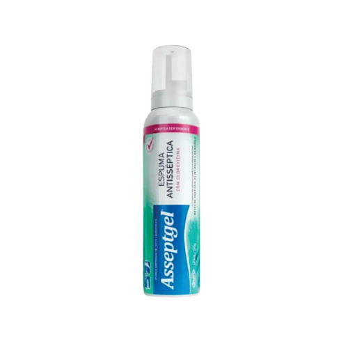 Alcool Gel Espuma C/ Clorexidina 150 Ml Asseptigel Start