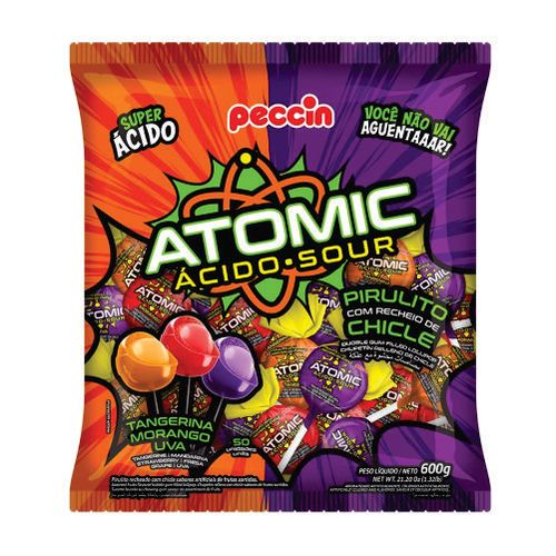 Pirulito Atomic Sortido 600gr Peccin