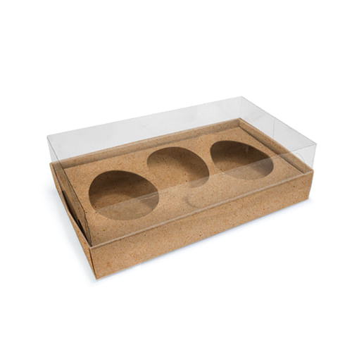 Caixa Ovo De Colher 3 Cavas 150 Gr Kraft Un Jr