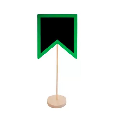 Mini Lousa Bandeirinha Com Haste Verde Grintoy