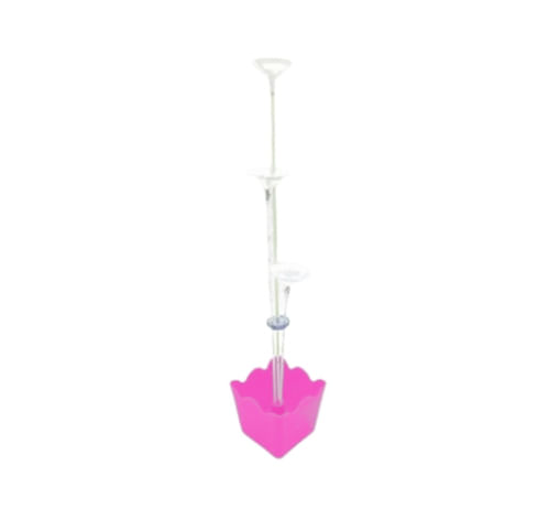 Cachepo C/ Pega Balão 3 Hastes 35 Cm Rosa Claro (Pb136) Jcl