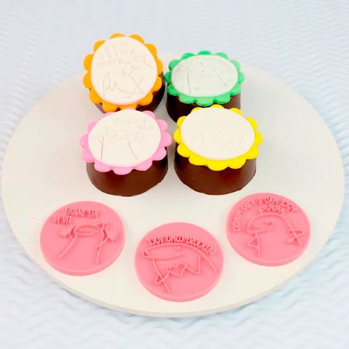 Kit Carimbo Flork Rosa Bebe 5cm Bluestar