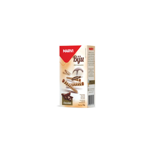 Canudo Biju Recheado Chocolate 50 Gr Marvi