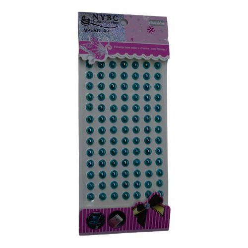 Cartela De Adesivo Meia Perola 8 Mm Cor 98 Azul (98295) Nybc