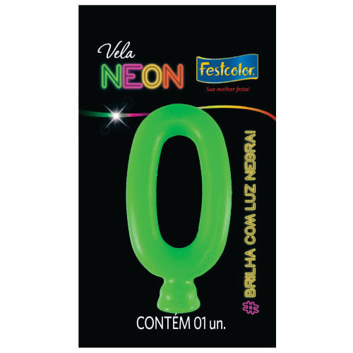 Vela Aniversário Neon N 0 Verde Festcolor