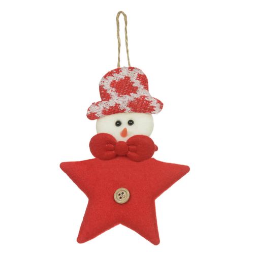Enfeite Natal Boneco De Neve Estrela 10x13 Cm