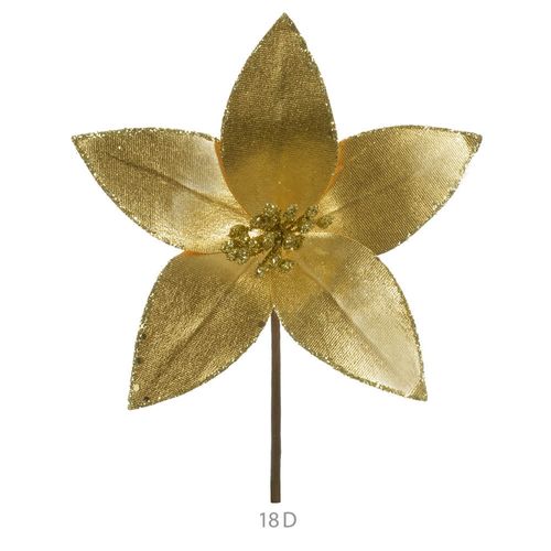 Haste Bico De Papagaio Metalizado Glitter Dourado 23cm (79267004) Flor Arte