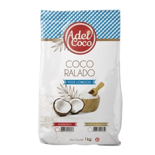 Coco Ralado Flocado Umido E Adoçado 1 Kg Adelcoco