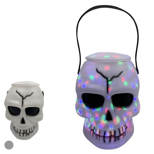 Enfeite Halloween Caveira Com Luz Branca 18cm (50633001) Flor Arte