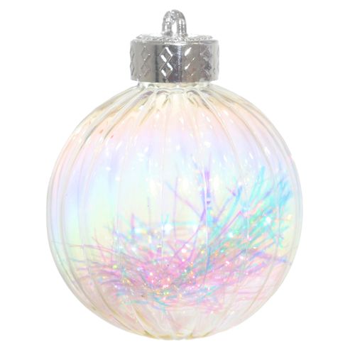 Enfeite De Natal Bola 8 Cm Decorada Transparente (79550003) Florearte