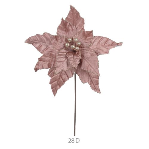 Haste Bico De Papagaio Aveludado Glitter Rose 30cm (44858003) Flor Arte