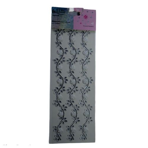 Cartela De Adesivo Mixer Flor Cor 296 Perola/Prata (97034) Nybc