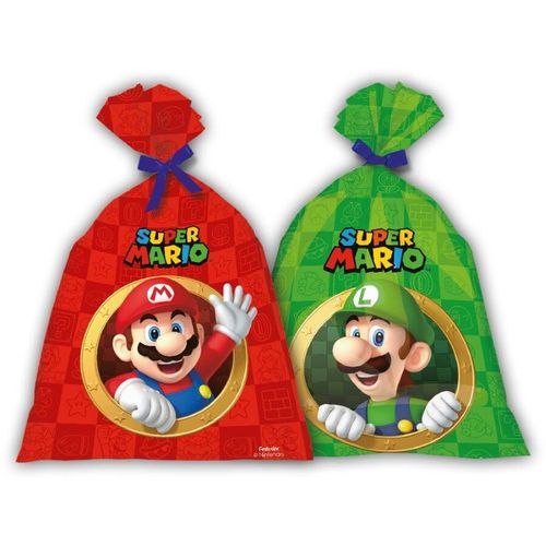Sacola Plast. Super Mario C/ 8 Un Festcolor