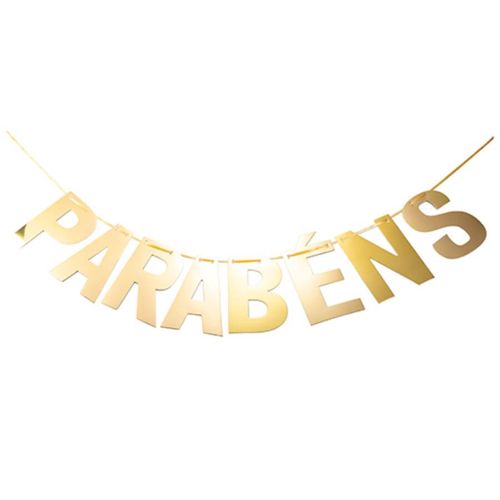 Faixa Decorativa Parabéns Dourada Silver