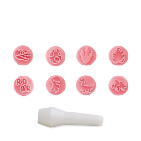 Kit Carimbo Dinossauros Rosa Bebe (411383) Bluestar