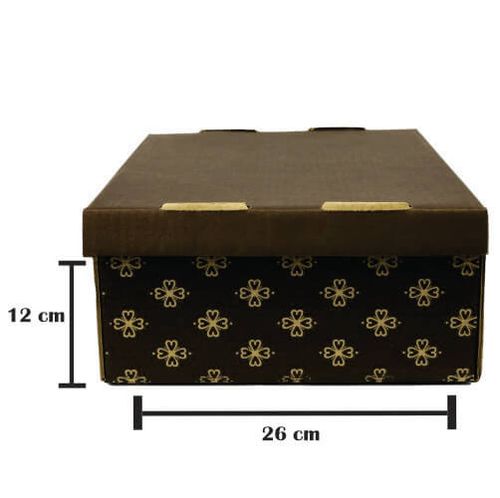 Caixa Estampa Marrom N 5 C/ Tampa (C) 26x26x12 Cm (Cx262612m) Un Sulformas