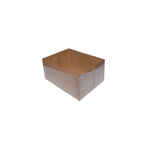 Caixa Retangular 9x12x6 Kraft Tampa Transparente Pct C/ 10 Un Crystal For