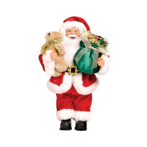Noel Em Pé Segurando Urso Vrm 30 Cm (1690029) Cromus