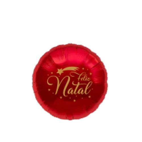Balao Met. 18pol Feliz Natal Estrela Vermelha 45 Cm Neotrentina