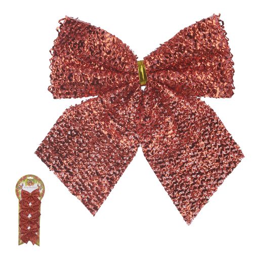 Enfeite Natal Laço 12x10cm Vermelho 4un (63136002) Florarte
