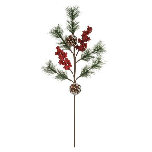 Complemento Pinha Natal Glitter Vermelho 55 Cm (48230001) Florearte