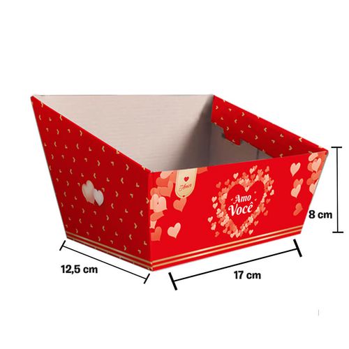 Cesta Trapezio M 17x12,5x8 Cm Amo Você Enlace Jr