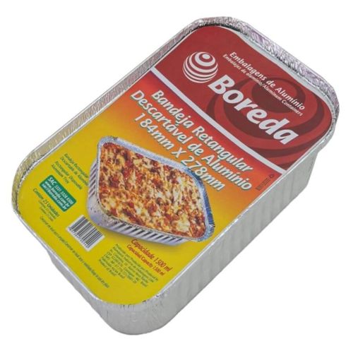 Emb. Retang. De Aluminio 1500 Ml C/ 10 Un (D8) Boreda