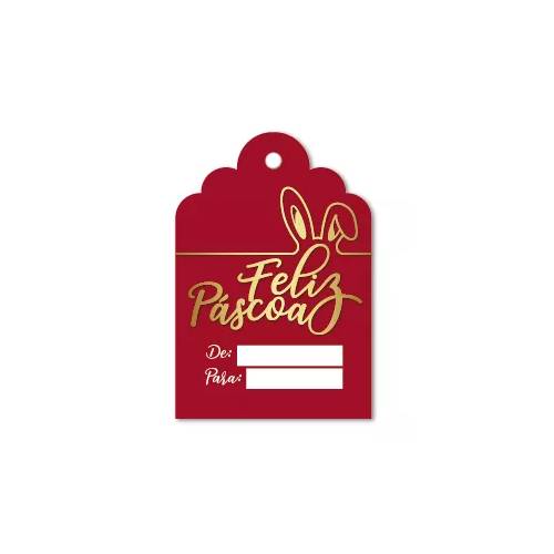 Tag Feliz Pascoa Vinho/Dourado C/ 8 Un. (Tg100-124) Kid-Art