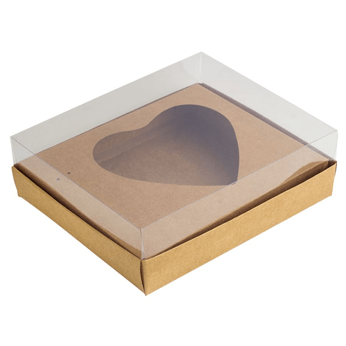 Caixa Coração 500 Gr Kraft 20,5x17x6,5 Cm C/ 5 Un Assk