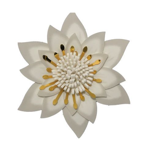 Flor Decorativa E.V.A Dalia M Branca C/ Metal 23 Cm (110104) Piffer