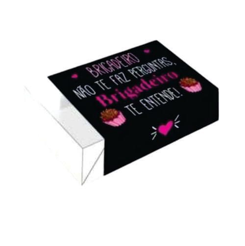 Caixa Divertida P/ 6 Doces Brigadeiro Te Entende (522) C/ 10 Un Erika