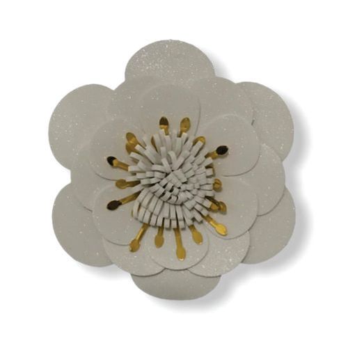 Flor Decorativa E.V.A Begonia M Branca C/ Metal 23 Cm (110050) Piffer