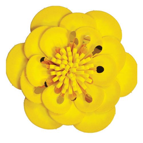 Flor Decorativa E.V.A Begonia G Amarelo C/ Metal 37 Cm (110055) Piffer