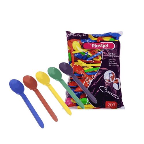 Colher Sorvete Sortida C/ 200 Un Plastjet