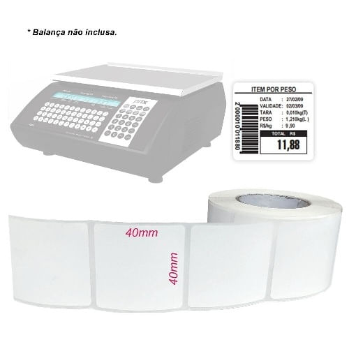 Etiqueta P/ Balança 40x40mm 20 Mts Rio Branco