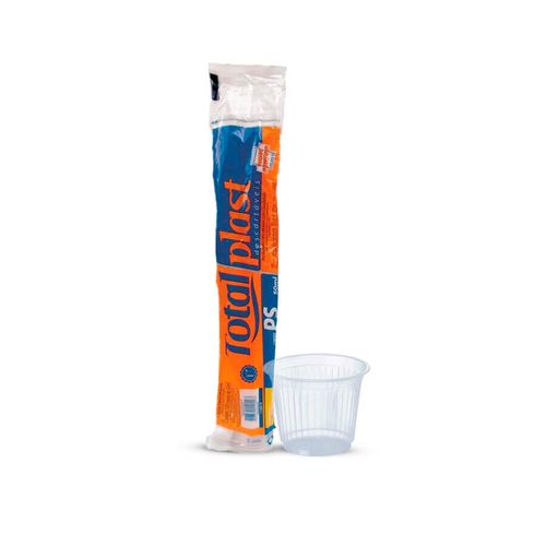 Copo Descartável Transparente 50 Ml C/ 100 Un Totalplast