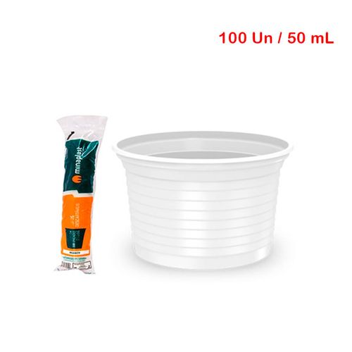 Pote Redondo Transparente 50 Ml C/ 100 Un Minaplast
