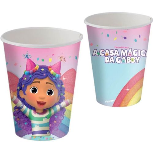 Copo Papel 200 Ml Casa Mágica Da Gabby C/ 8 Un Festcolor